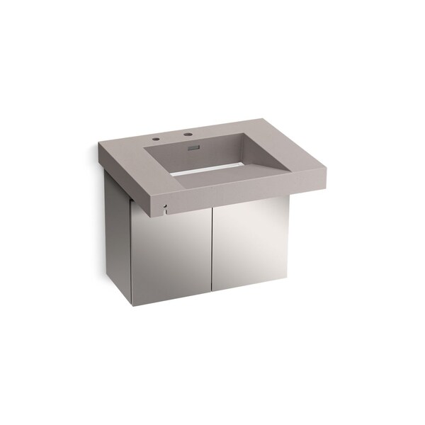 Kohler 30In Wall-Mount Lavatory System In Neutral Concrete 81029-BSS-KCN - main